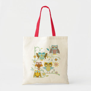 Bolso De Tela Equipo lindo de los búhos