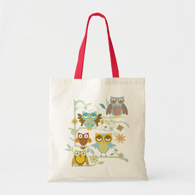 Bolso De Tela Equipo lindo de los búhos (Frente)