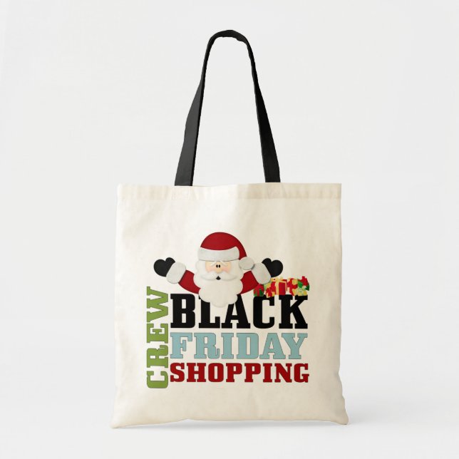 Bolso De Tela Equipo negro de las compras de viernes (Frente)