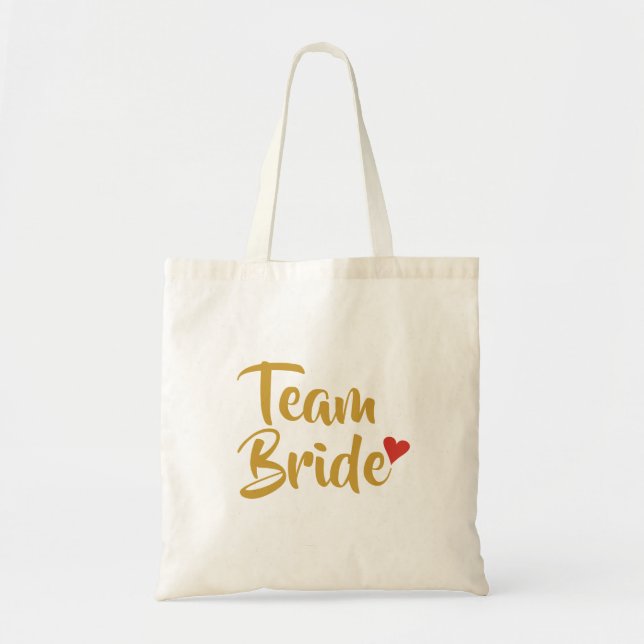 Bolso De Tela Equipo Novia Corazón Rojo (Frente)