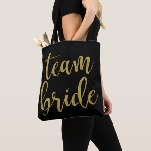 Bolso De Tela Equipo Novia Dorado Brillo Damas de Honor Despedid
