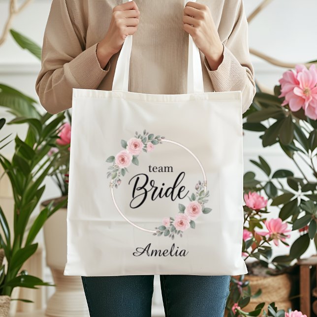 Bolso De Tela Equipo Novia Elegante Rosa Floral Aro Dorado Boda (Subido por el creador)