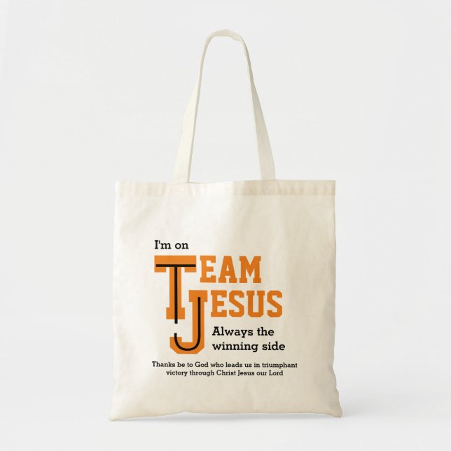 Bolso De Tela EQUIPO personalizado JESUS Christian (Frente)