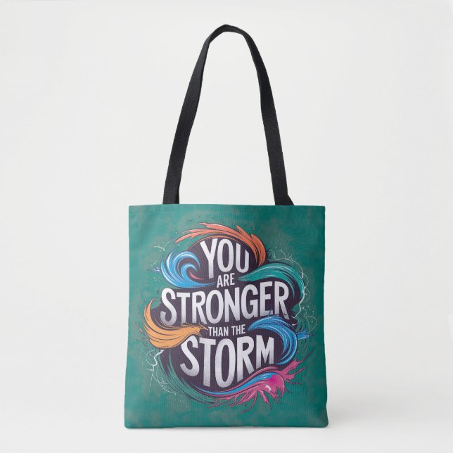 Bolso De Tela Eres más fuerte que la tormenta (Anverso)