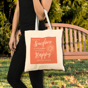 Bolso De Tela Eres Mi Sol Me Hace Feliz Naranja De Peach