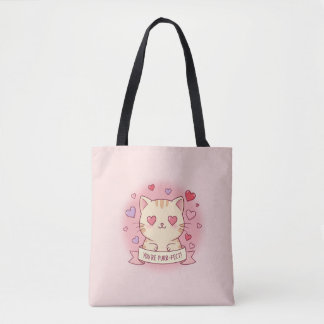 Bolso De Tela ¡Eres Purr-fect! Gato de El día de San Valentín Ad