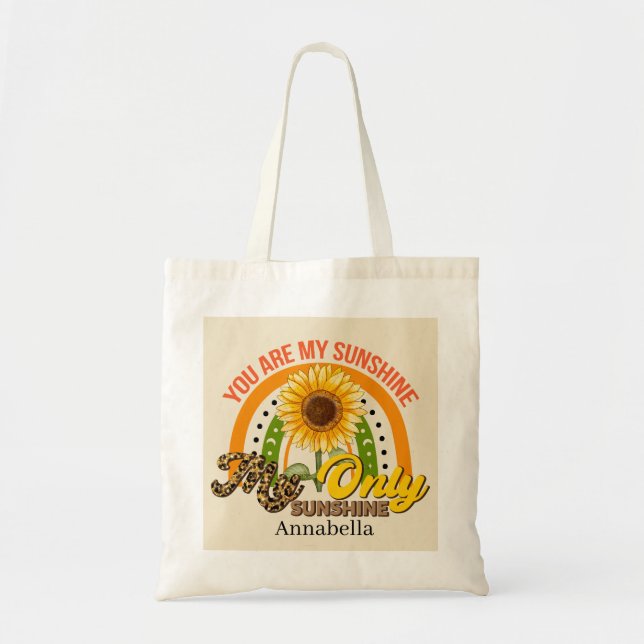 Bolso De Tela eres sunshine sentiment add name (Frente)