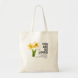Bolso De Tela Eres Tan Amado Floral Cristiano