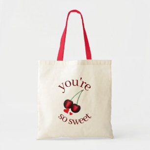 Bolso De Tela Eres tan dulce y maduro Fruta de cerezas rojas