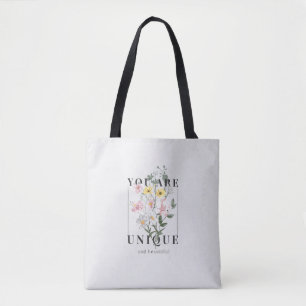 Bolso De Tela Eres un eslogan floral único