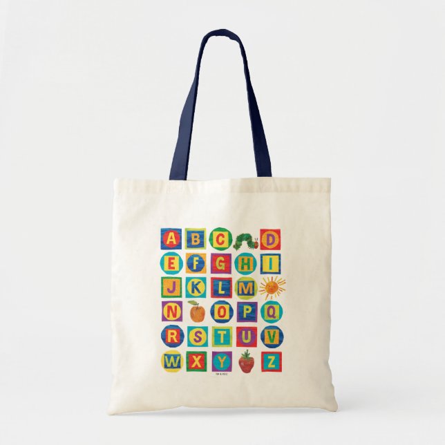 Bolso De Tela Eric Carle | Patrón de bloques de alfabetos (Frente)