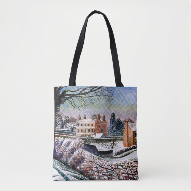 Bolso De Tela Eric Ravilious - El Vicarage en Invierno (Anverso)