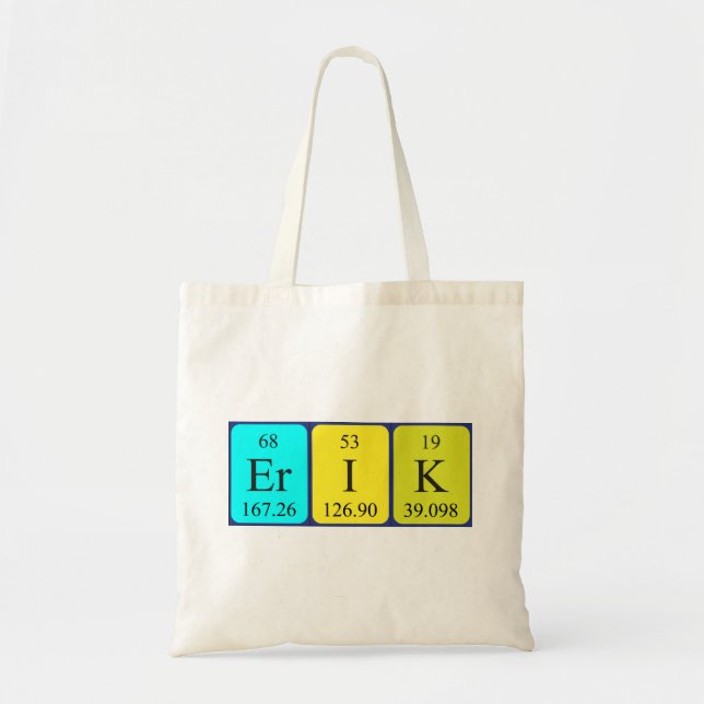 Bolso De Tela Erik nombre de tabla periódica tote bag (Frente)