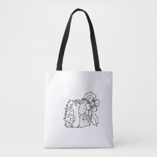 Bolso De Tela Erizo y Fresas