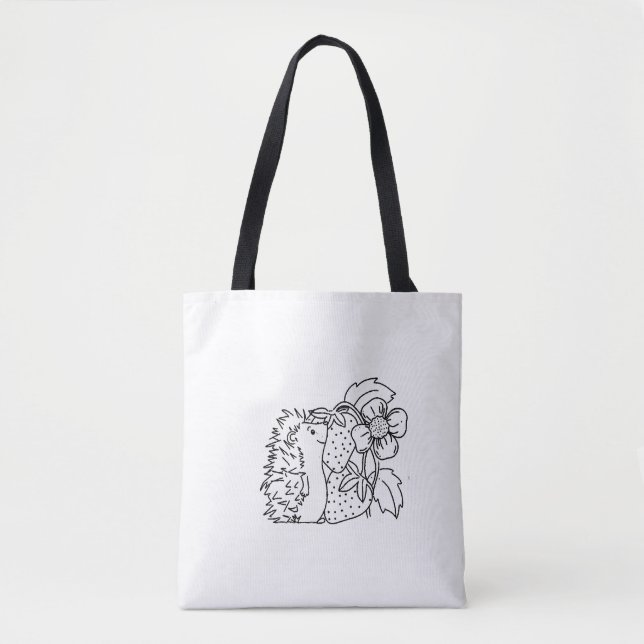 Bolso De Tela Erizo y Fresas (Anverso)