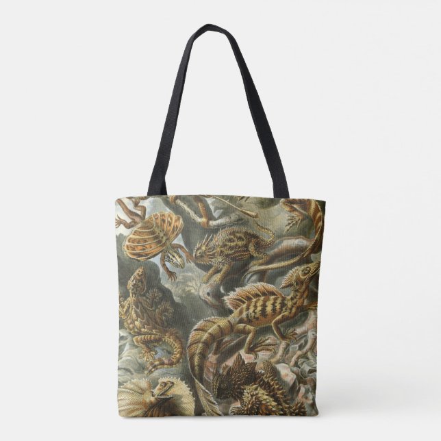 Bolso De Tela Ernst Haeckel antiguo ilustracion Lacertilia (Reverso)