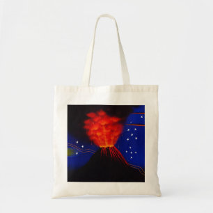 Bolso De Tela Erupción del volcán y de las estrellas