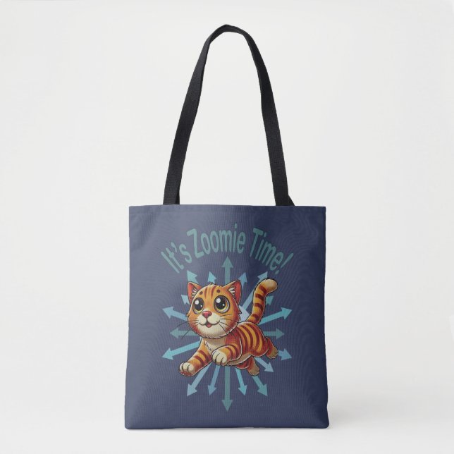 Bolso De Tela Es el gato del Naranja de tiempo de Zoomie (Anverso)