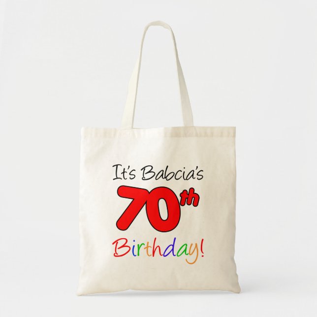 Bolso De Tela Es el Tote colorido y divertido del cumpleaños 70  (Frente)