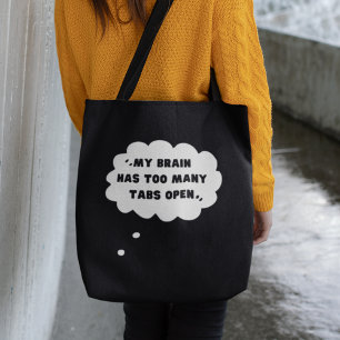 Bolso De Tela Es gracioso que mi cerebro tenga demasiadas pestañ
