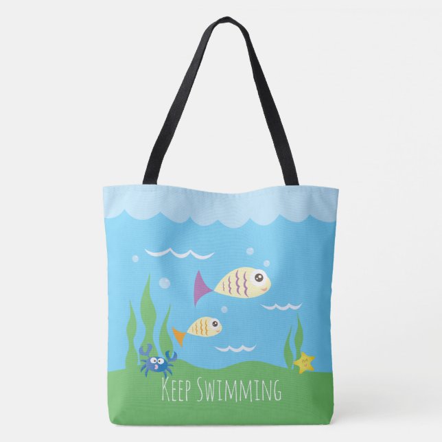 Bolso De Tela Es Gracioso Simplemente Seguir Bañando Pescado Sub (Reverso)