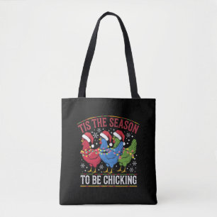 Bolso De Tela Es La Temporada Para Ser Pollito Navideño Pollo Oc