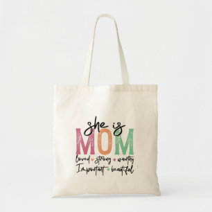 Bolso De Tela Es mamá: Amada, Fuerte, Valiente, Importante, Beau