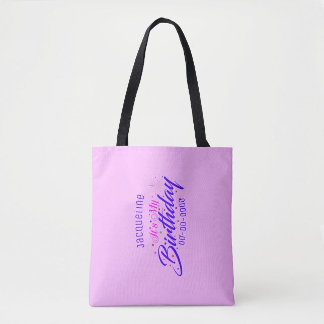 Bolso De Tela Es mi cumpleaños en PINK (Anverso)