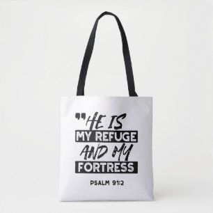 Bolso De Tela Es mi refugio y mi fortaleza - Salmo 91:2 Biblia