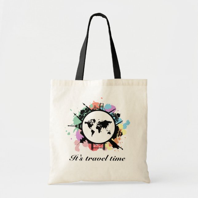 Bolso De Tela Es tiempo de viaje (Frente)