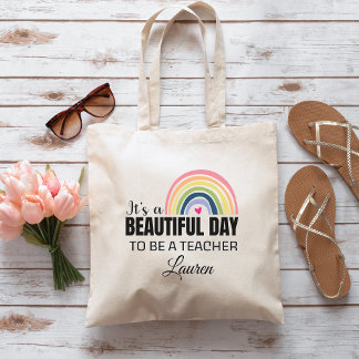 Bolso De Tela Es un bello día que el profesor personaliza la bol