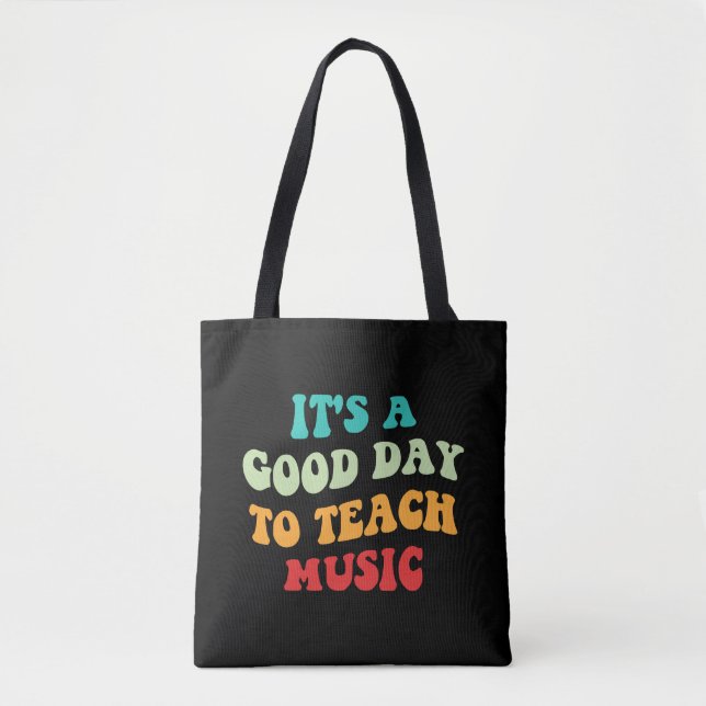 Bolso De Tela Es un buen día para enseñar música (Anverso)