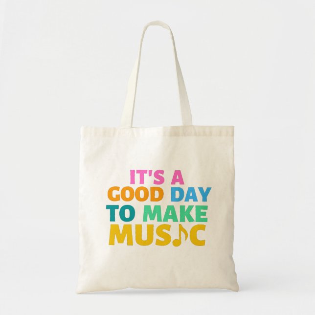 Bolso De Tela Es un buen día para hacer música (Frente)