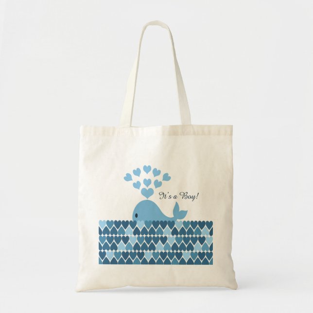 Bolso De Tela ¡Es un chico! Cute Whale (Frente)