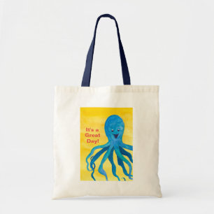 Bolso De Tela Es un gran pulpo azul
