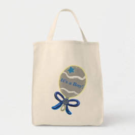 Bolso De Tela Es un niño azul bebé rattle Tote Bags