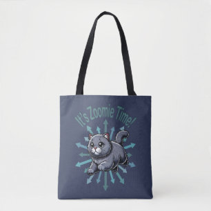 Bolso De Tela Es Zoomie Time British Shorthtransmitió Cat