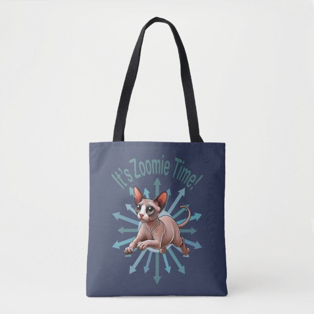 Bolso De Tela Es Zoomie Time Sphynx Cat (Anverso)