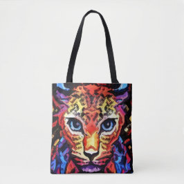 Bolso De Tela Esa Mirada Colorida de Leopardo 