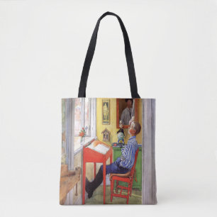 Bolso De Tela Esbjorn haciendo sus deberes de Carl Larsson