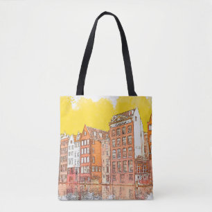 Bolso De Tela Esbozo acuarela o ilustracion de un