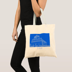 Bolso De Tela Esbozo de arquitectura de la gran sinagoga de Bela