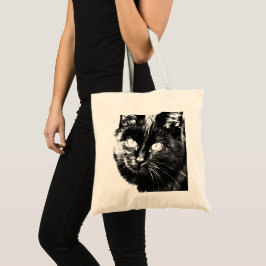 Bolso De Tela Esbozo de gatitos de gato negro y funky