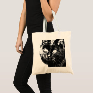 Bolso De Tela Esbozo de gatitos de gato negro y funky