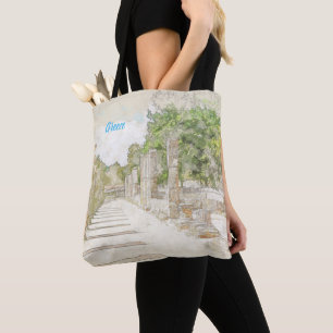 Bolso De Tela Esbozo de las ruinas en la antigua Olimpia, Elis, 