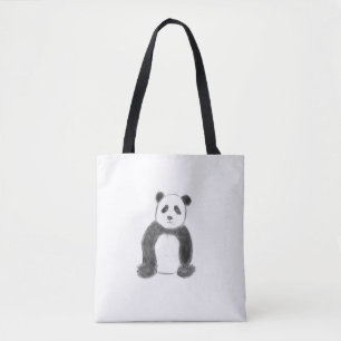 Bolso De Tela Esbozo de panda blanco y negro