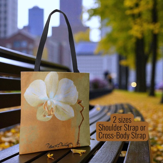 Bolso De Tela Esbozo digital único de flores de orquídeas tropic (double-sided tote design)