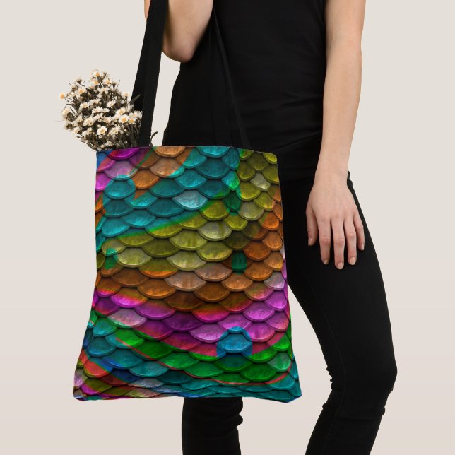 Bolso De Tela Escala de sirenas arcoiris (Detalle)
