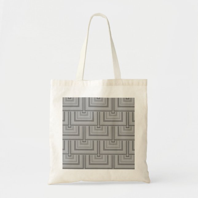Bolso De Tela Escalas cuadradas grises (Frente)