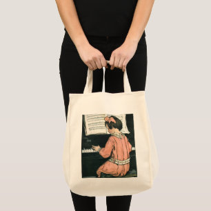 Bolso De Tela Escalas de Jessie Willcox Smith, niña de música de